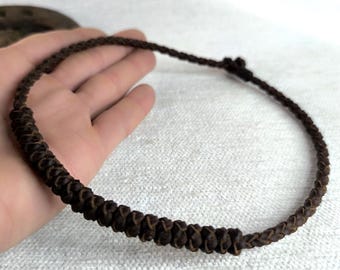 Celtic knot leather mens mala necklace for women.Viking braided knotted leather necklace for couples.Beaded leather chocker.gifts for men