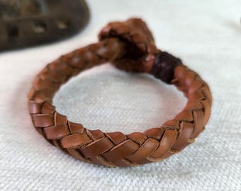 Mens leather thick bracelet for couples.Wide viking bracelet for women leather thick armband braided leather wristband.golf gifts for men