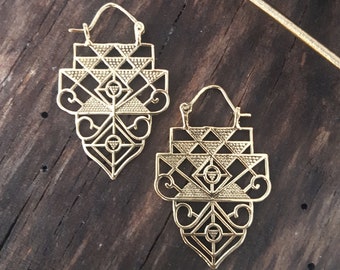 Stammes-Ohrringe gold Ohrringe trendige geometrische Ohrringe zierliche Ohrringe Zigeuner Boho Ohrringe minimal ethnische Ohrringe Geschenk für Frau