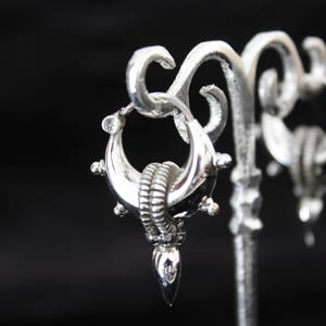 Silver hoop earrings tribal earrings silver hoops.trendy small Hoop earrings dainty earrings.Spike Earrings ethnic earrings boho earrings image 7