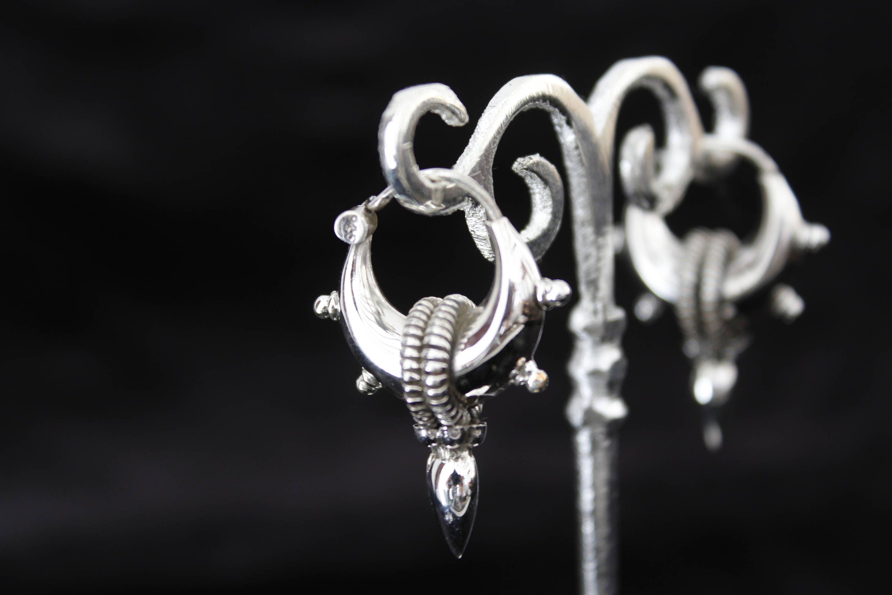 Tribe Hoop Sterling Silver Earrings plated in Rhodium main image 1
