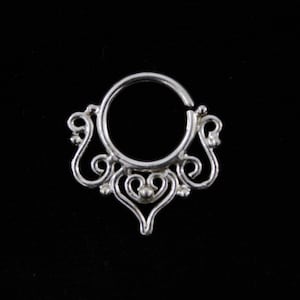 Septum piercing plata pendiente nariz sterling silver tribal septum ring boho septum single earring Indian nose ring dainty septum jewelry