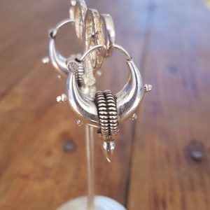 Silver hoop earrings tribal earrings silver hoops.trendy small Hoop earrings dainty earrings.Spike Earrings ethnic earrings boho earrings image 5