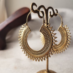 mandala earrings boho big gold hoop earrings geometric african earrings bohemian large bali hoops.mom gift for women