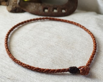Mens leather necklace for women braided necklace for couples groomsmen necklace viking leather choker for men.golf gift for men.dnd gift