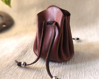 Small leather antique bag for men leather coin holder for women small leather coin pouch viking leather bag for jewelry.dnd gift for men
