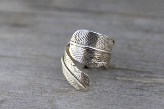 Anillo plata ajustable anillo pluma tribal ring Sterling silver ring mother ring adjustable ring dainty ring boho ring engraved ring ethnic