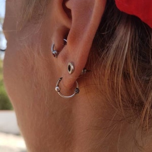 pendientes plata aro argollas pequeñas tribal earrings silver hoop earrings minimalist earrings boho hoops small silver hoops men jewelry