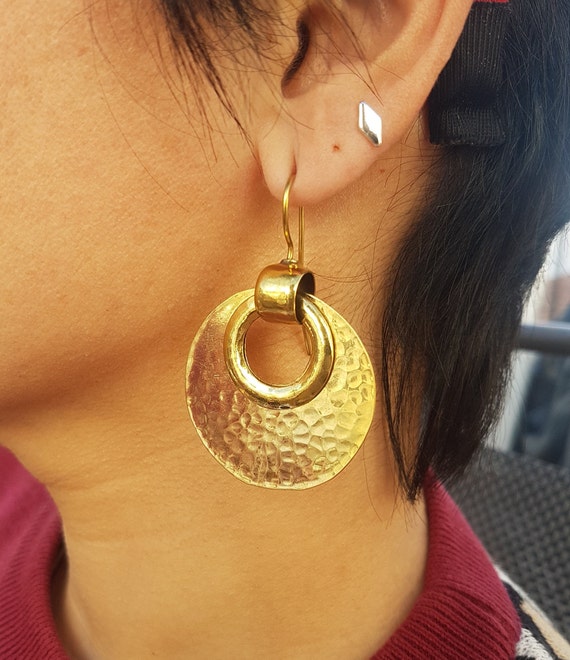 Gold Gypsy Earrings with Beautiful Engravings | Antiquette