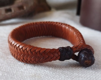 pulsera cuero trenzada hombre.mens leather bracelet for men braided leather bracelet for couples bracelet viking jewelry golf gift for men