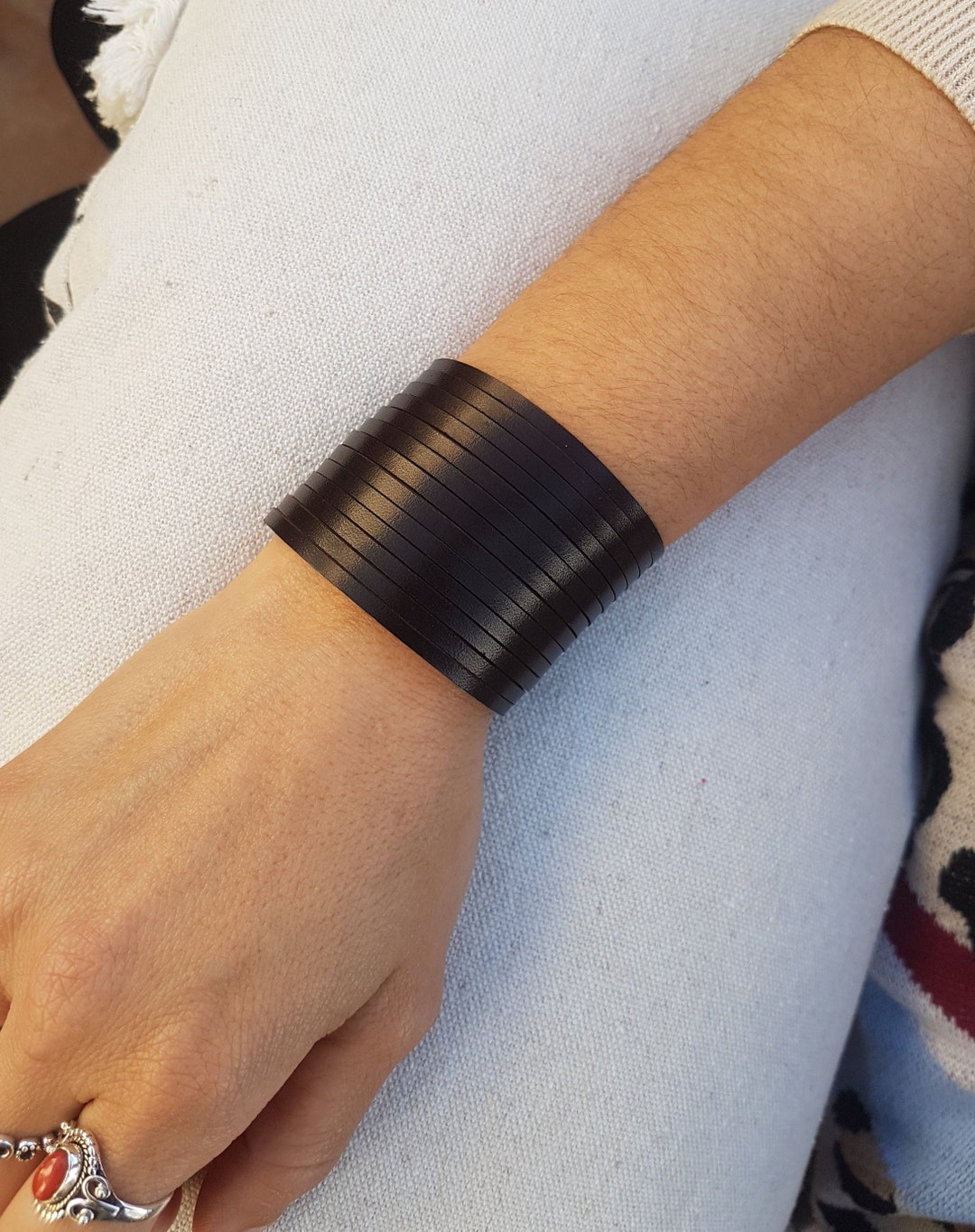 Pulsera ancha cuero mu equera.Leather cuff bracelet for couples bracelet boho women norse bracelet viking.dnd gift for women mom gift Etsy M xico