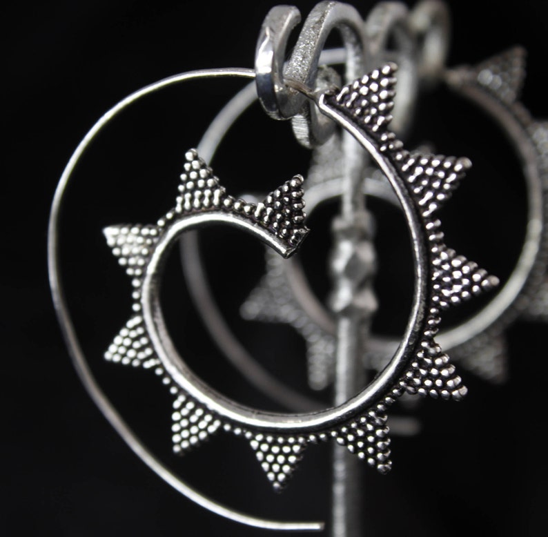 Bali hippie Gipsy Design aretes creolen anillos colgadores 925 Sterling plata nuevo