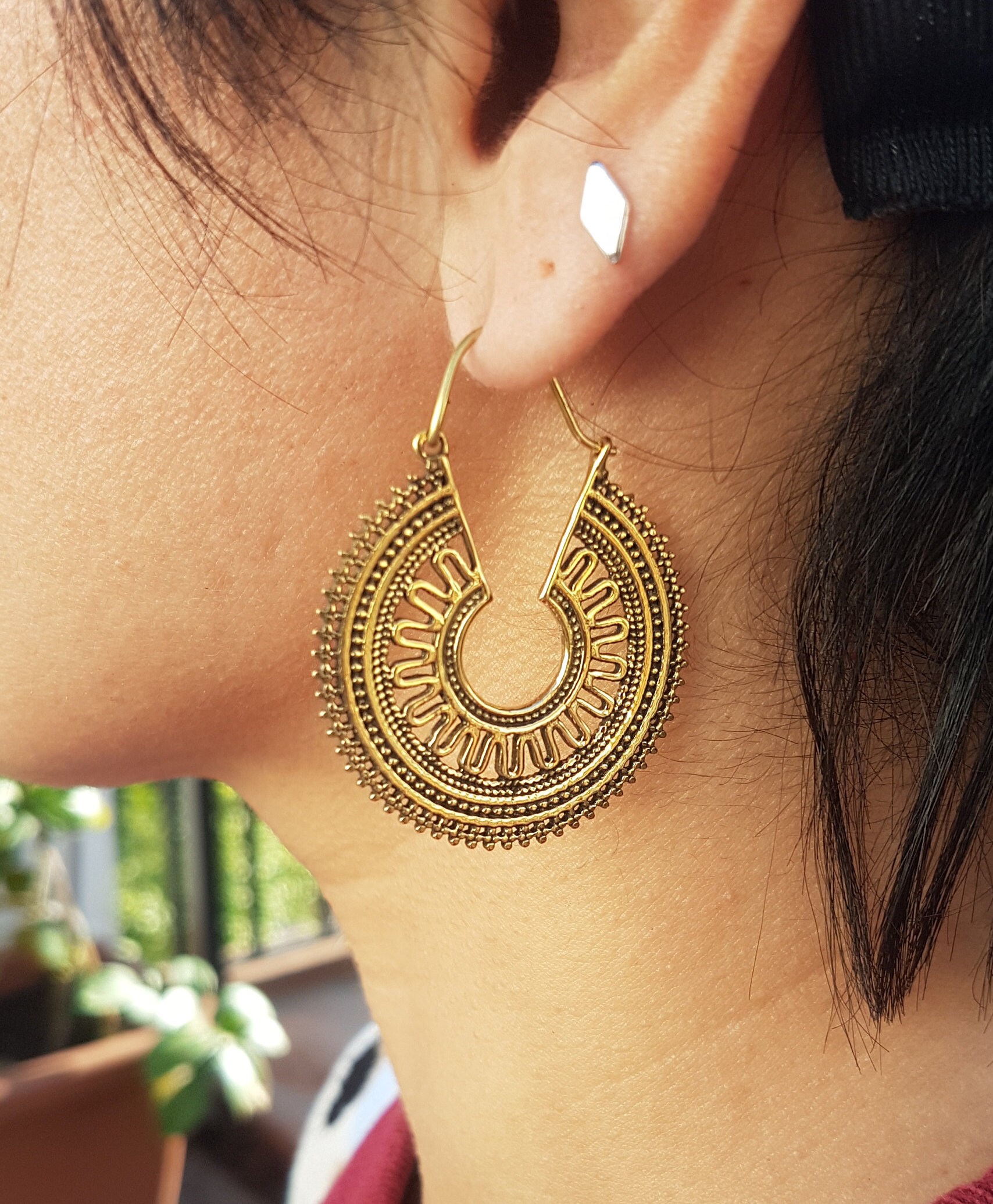 Tribal Gold Earring