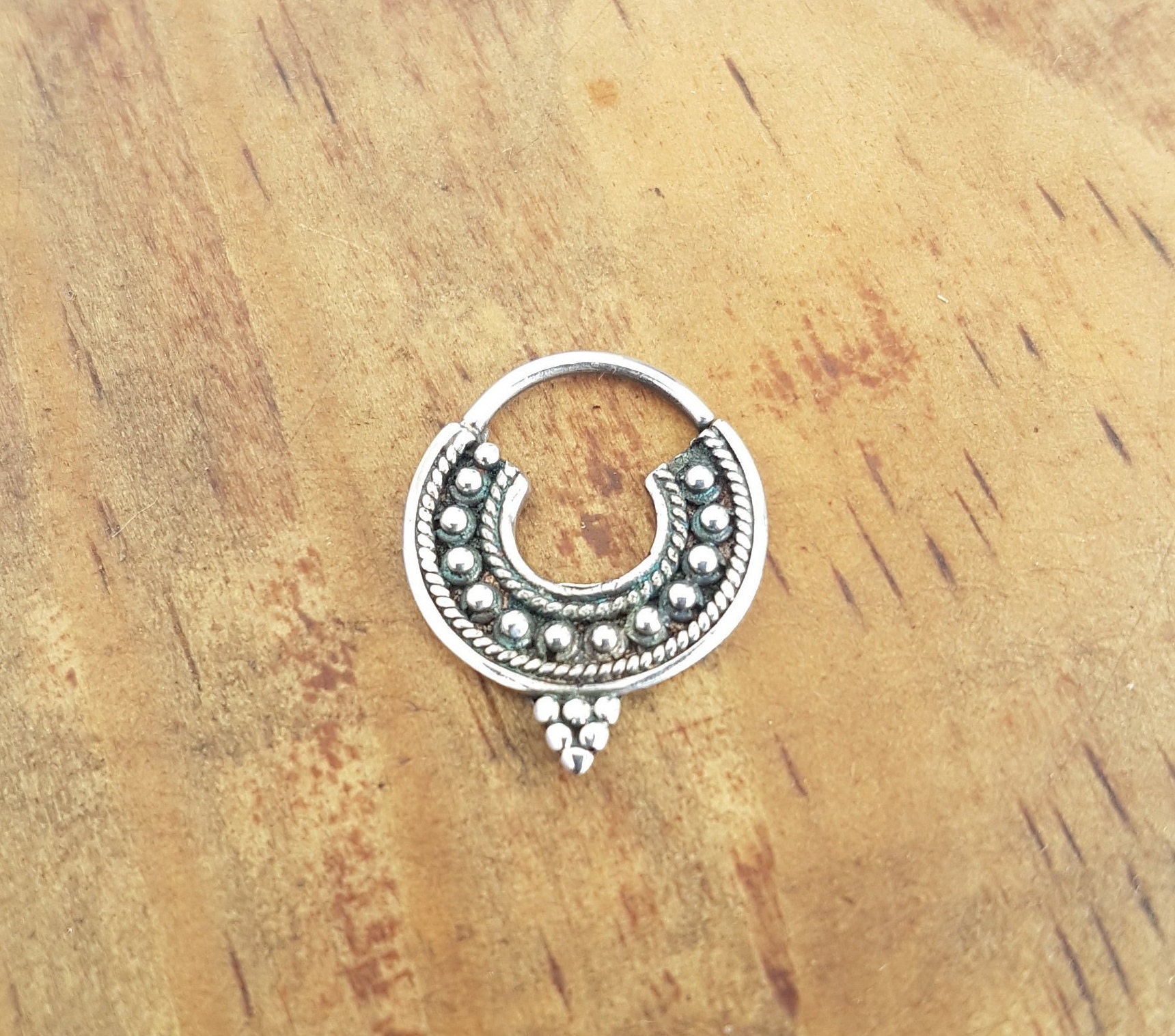 Boho Septum Ring Septum Piercing Silver Nose Ring.single Hoop Earring ...