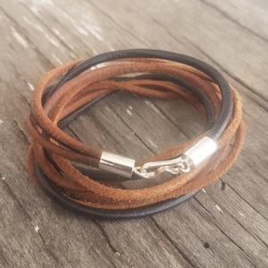Leder wickeln Armband Silberpaare Armband boho zierliche Armband druzy minimalistischen Armband Frau cuff Leder Wristband