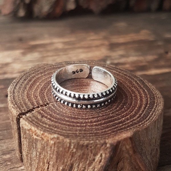 toe ring silver adjustable toe ring indian midi ring ethnic toe ring boho jewelry tribal toe ring foot jewelry.girlfriend gift for mom