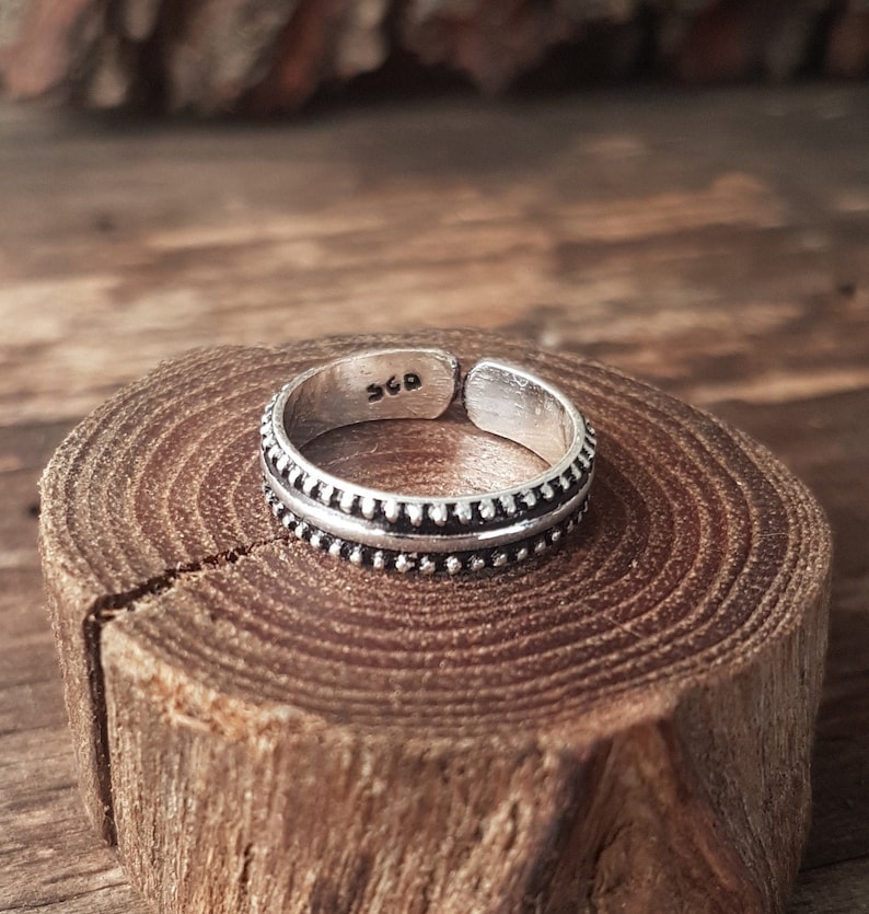 toe ring silver adjustable toe ring indian midi ring ethnic toe ring boho jewelry tribal toe ring foot jewelry beach.girlfriend gift for mom imagen 1