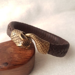 braided leather bracelet snake men bracelet for men.viking bracelet norse jewelry.golf gifts for men.