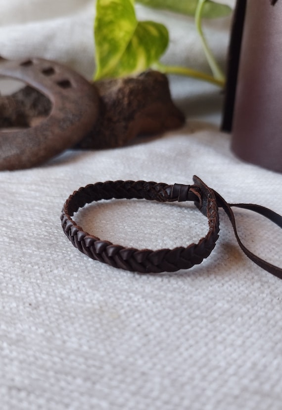 Handcrafted Mens Leather Bracelet Adjustable Boho Style Rustic Bracelet for Couples Norse Bracelet Chic Jewelry Viking Bracelet for Women Etsy