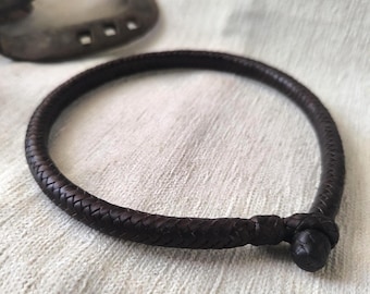 Collar gordo de cuero trenzado para h ombre y mujer.Thick leather necklace for men braided viking leather necklace for women leather choker