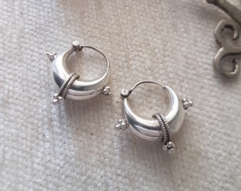 Spike earrings silver hoop earrings african jewelry norse earrings goth dangle earrings bali hoops.bohemian earrings.mom gift for women.