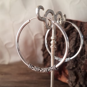 thin hoops earrings dainty.sterling silver hoops earrings ethnic boho earrings bohemian threader earrings.Bali hoops wife gift for mom