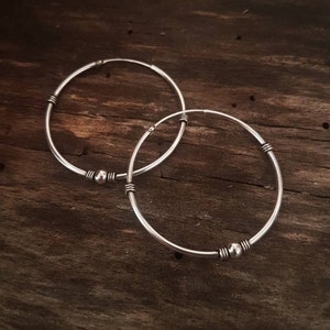 Sterling silver earrings.Silver 925 ethnic creole.Tribal hoops.Boho earrings.Festival earrings.Sterling silver tribal design hoops.Ethnic.