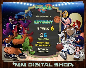 space jam baby shower invitations