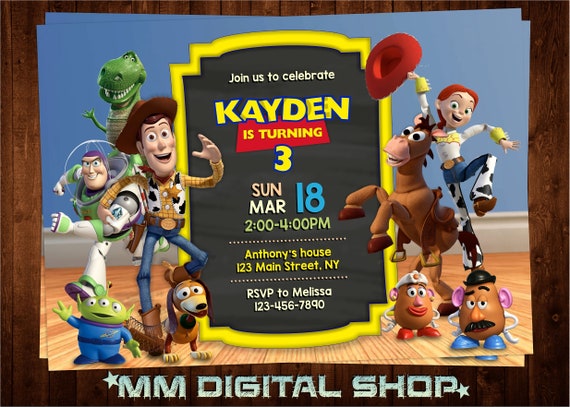 Toy Story Invitation Toy Story Birthday Etsy Canada