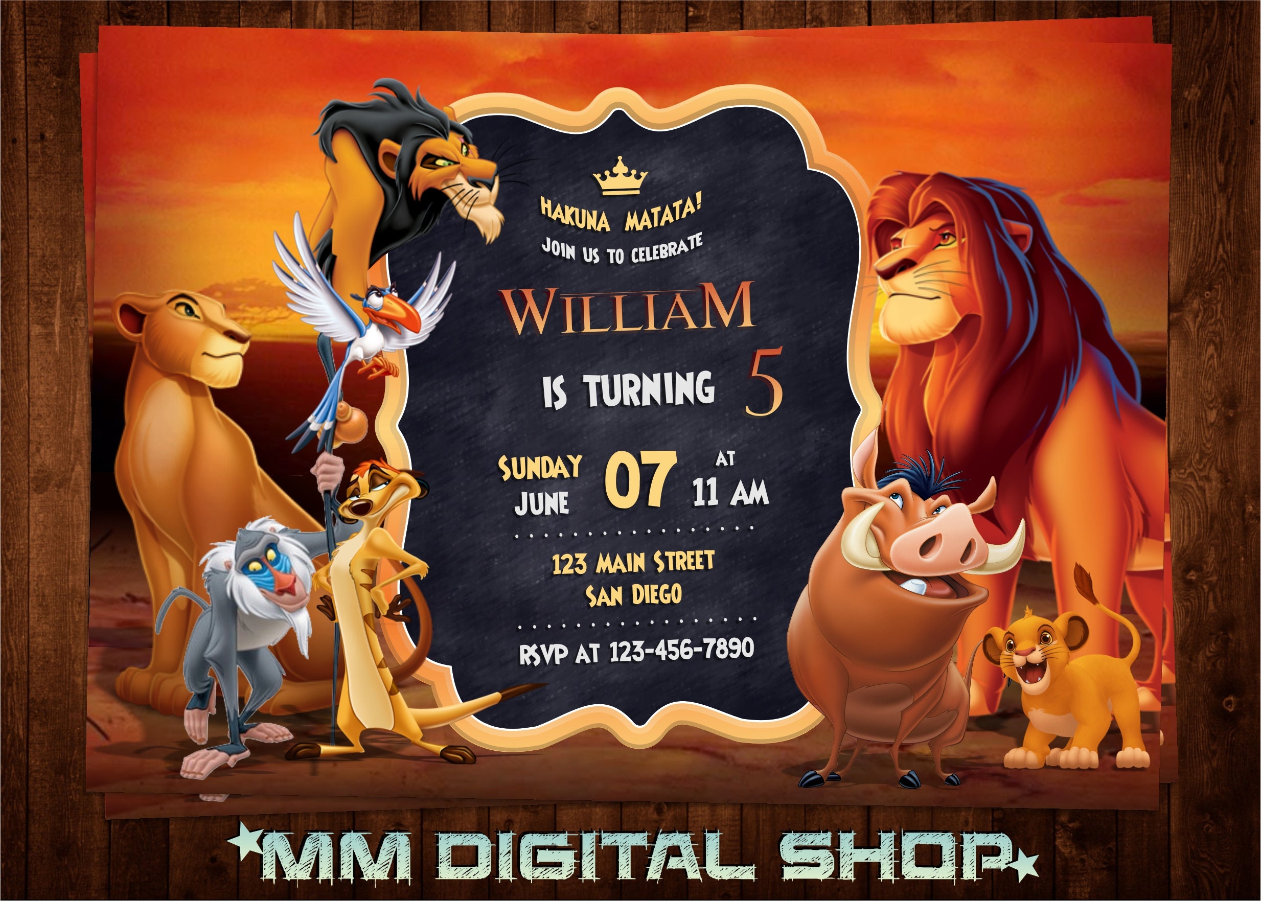 free lion guard printable invitation