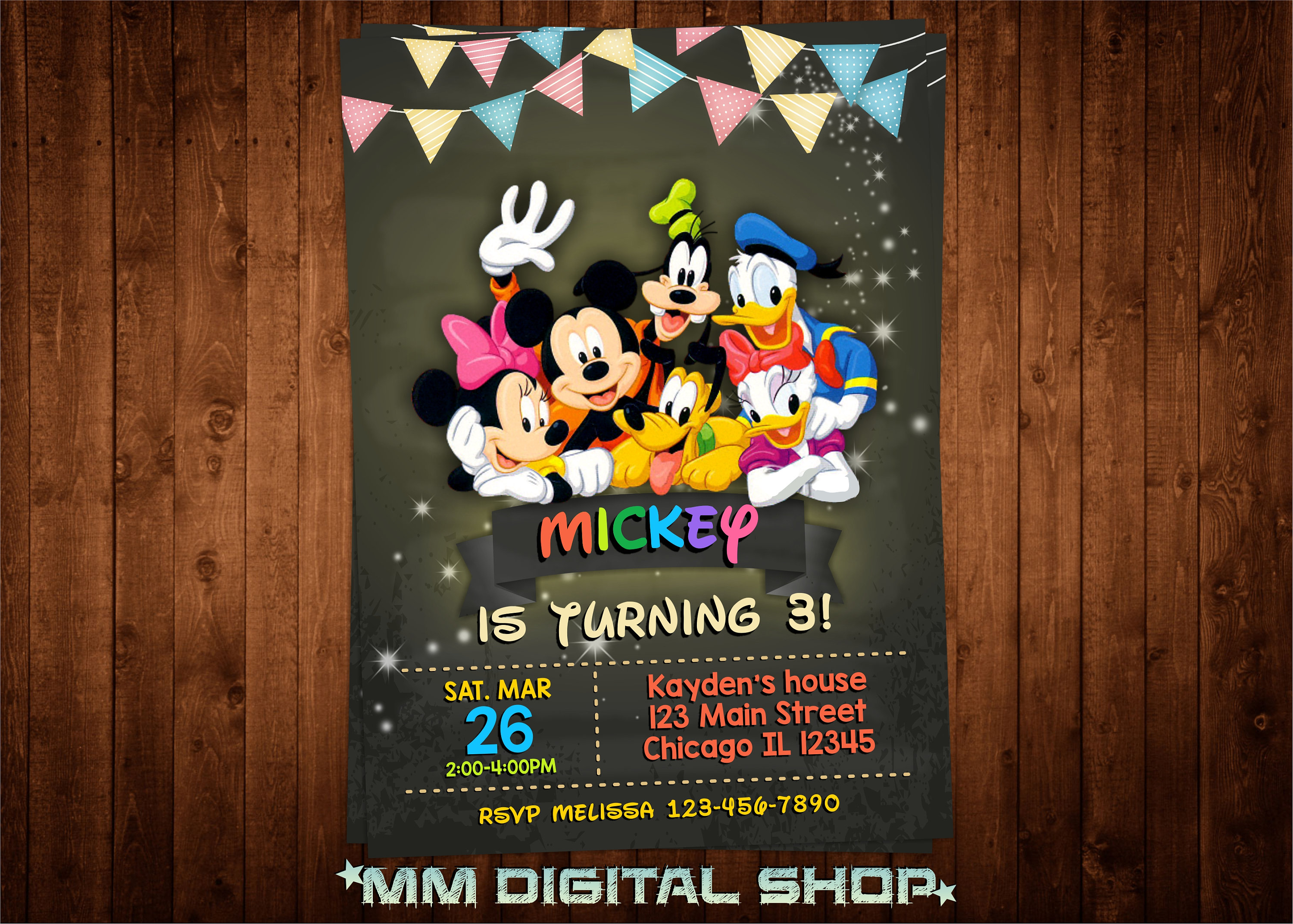 DisneyGeburtstagsEinladung Disney Freundin zum Geburtstag Etsy