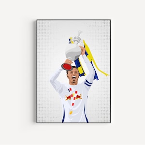 Ethan Ampadu Leeds United 2025 Champions Art Poster Print