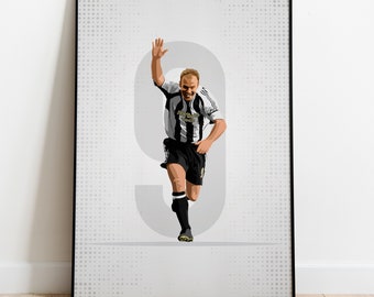 Number Framed Poster Football Gift Newcastle Personalised Any Name
