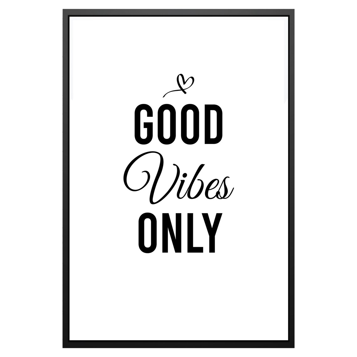 Good Vibes Only Print Typography Wall Print Wall Art Home Etsy
