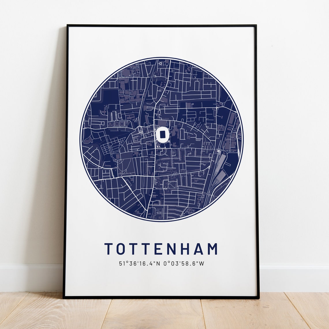 Tottenham White Hart Lane Stadium Map Poster Photo Art Print Etsy