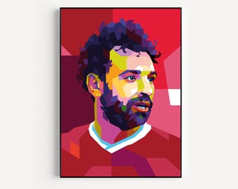 Mo Salah Liverpool Portrait Art Poster Photo Print