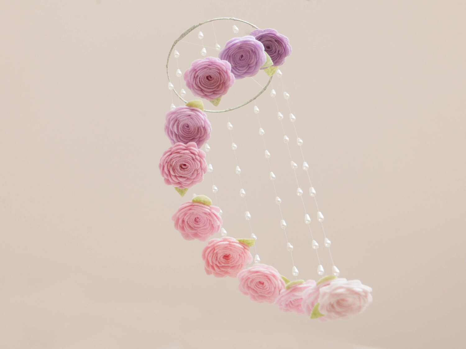 Floral Crib Mobile Baby Girl Nursery Decor Rose Flower Etsy