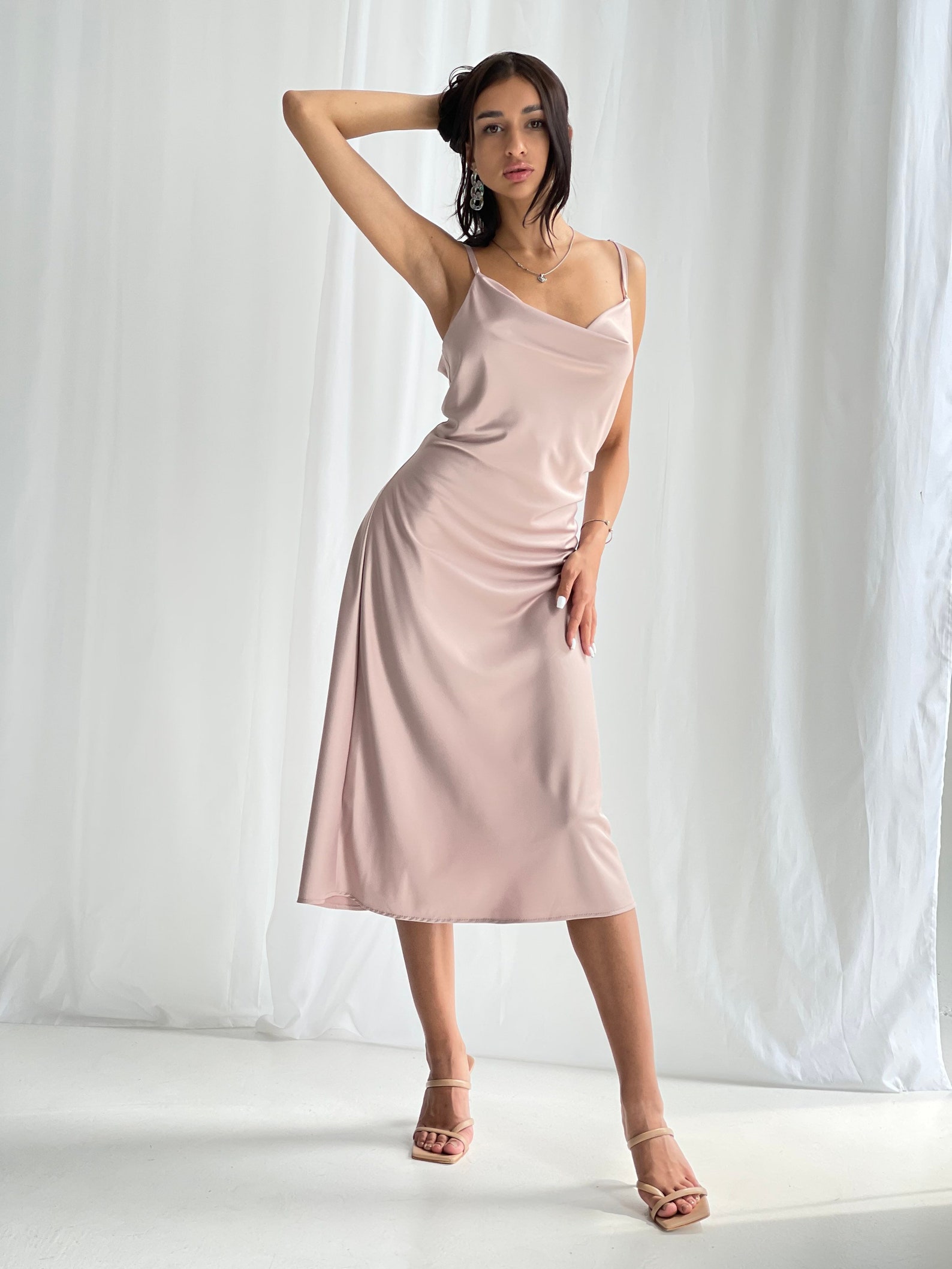 Beige midi dress cocktail dress romantic dress evening Etsy