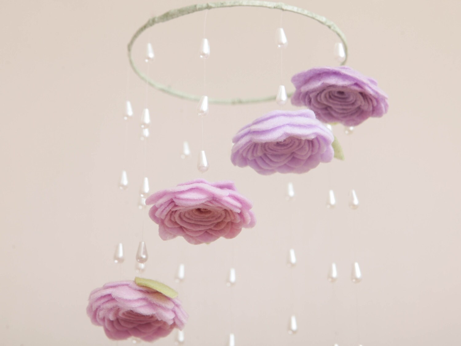 Floral Crib Mobile Baby Girl Nursery Decor Rose Flower Etsy