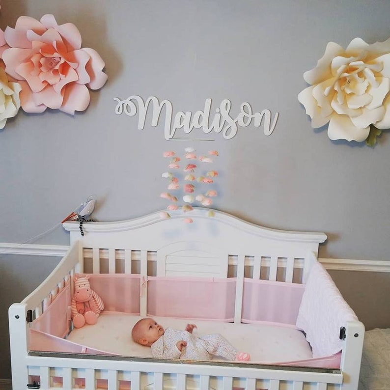 Floral Crib Mobile Felt Flower Baby Mobile Baby Girl Etsy