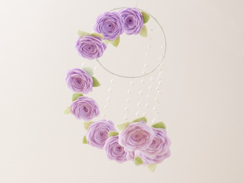 Lavender Baby Crib Mobile Baby Girl Nursery Decor Ombre Etsy