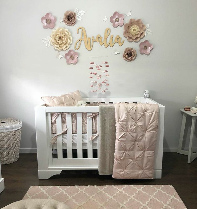 Dusty Pink Flower Baby Mobile Baby Girl Nursery Decor Etsy