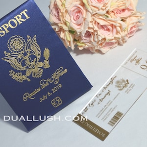Acryl Reiseeinladung Passeinladung Zielhochzeit Acryleinladung Tropische Hochzeitseinladung Flugzeug Bordkarte