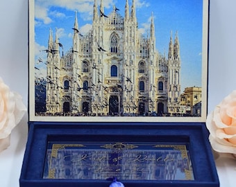 Caja para invitaciones de boda de gamuza azul marino: invitaciones de acrílico, invitaciones de terciopelo