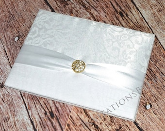 silk invitation folio brocade wedding invitation bi fold etsy