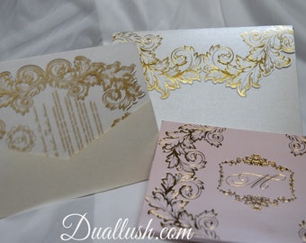 Real Foil Acrylic Wedding Invitation: Clear Modern Invites