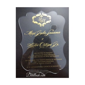 Clear acrylic wedding invitations