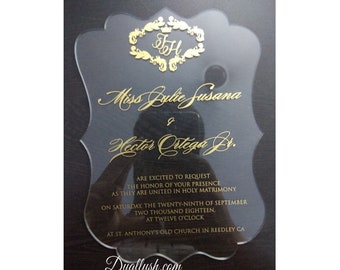 Die-cut Design Clear Acrylic Wedding Invitations