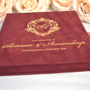 Luxury Wedding Invitation - Graduation Invitation, Burgundy Velvet Wedding Invitation Box, Clear Acrylic Invitation