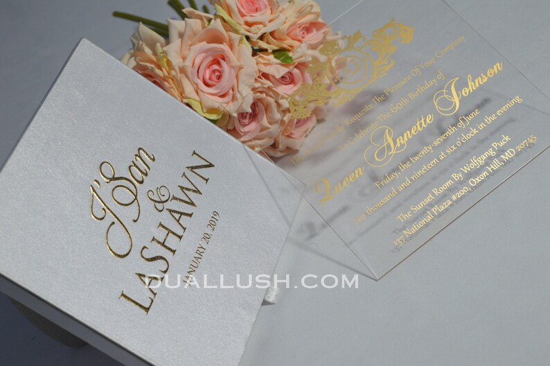 Acrylic Invitation Acrylic Wedding Invitation Box With Acrylic Etsy